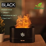 دستگاه بخور و رطوبت‌ساز سرد 0.18 لیتری، منبع انرژی برق، دارای مخزن خوشبو کننده، قابلیت خاموش شدن خودکار با اتمام آب مخزن، مدل شعله آتش