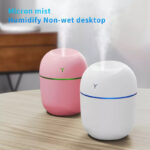 دستگاه بخور سرد 0.22 لیتری، میزان کارکرد مداوم 3.5 ساعت، منبع انرژی کابل USB، دارای قابلیت خاموشی خودکار و چراغ LED، مدل تخم مرغی