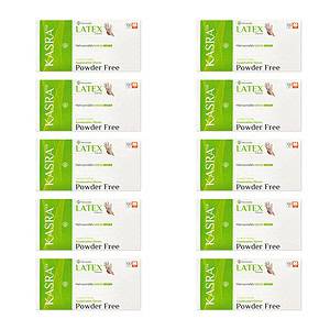 دستکش لاتکس کسری طب مدل Excellent Finishing سایز M ده بسته 100 عددی