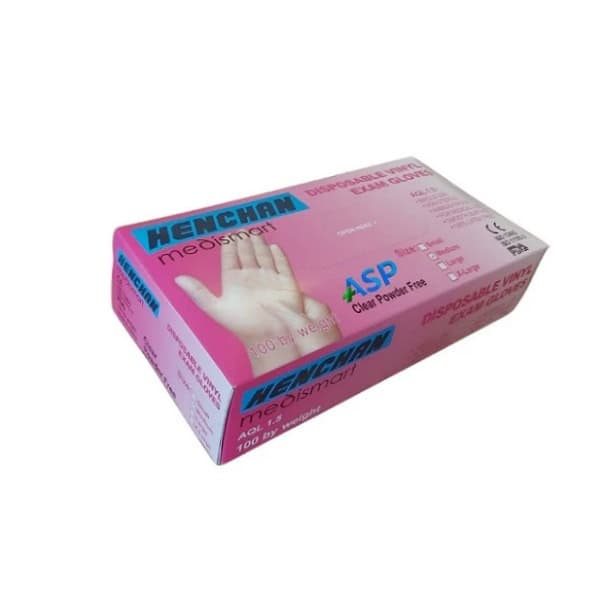 دستکش وینیل مدی اسمارت مدل 01M سایز مدیوم بسته 100 عددی