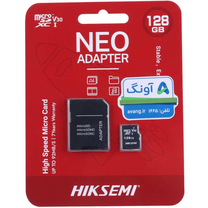 رم میکرو 128 گیگ هایک سمی Hiksemi HS-TF-C1 128G V30 92MB/s + خشاب