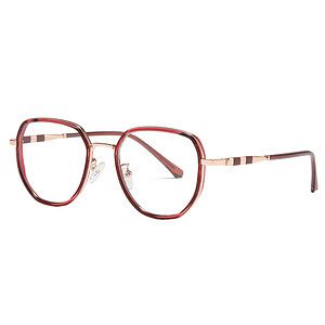 فریم عینک طبی چند ضلعی زنانه مدل ُTRZC829 C42-P81 Transparent Red