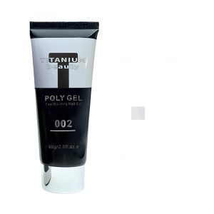 پلی ژل کاشت ناخن تیتانیوم بیوتی مدل تیوبی شماره 002 وزن 60 گرم رنگ سفید شیری