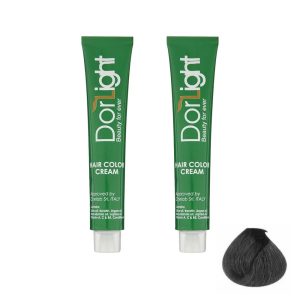 رنگ مو دور لایت شماره 1.0 حجم 100 میلی‌لیتر رنگ مشکی مجموعه دو عددی