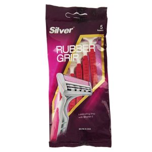 خود تراش سیلور مدل Rubber Grip بسته 5 عددی