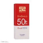 فلوئید ضدآفتاب بدون رنگ ساین اسکین SPF50 مدل SYN SHIELD، مناسب پوست‌های چرب، حجم 50 میلی‌لیتر