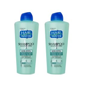 شامپو تقویت کننده و ترمیم کننده مو کامان مدل keratin حجم 400 میلی لیتر مجموعه 2 عددی