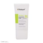 فلوئید ضدآفتاب رنگی ویتالیر SPF50 مدل Activit، مناسب پوست‌های چرب، حجم 50 میلی‌لیتر