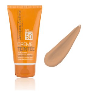 کرم ضد آفتاب رنگی ژاک آندرل پاریس SPF 50 مدل طبیعی محافظ UVA/UVB مناسب برای پوست خشک حجم 50 میلیلیتر