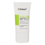 فلوئید ضدآفتاب بیرنگ ویتالیر SPF50 مدل Activit، مناسب پوستهای مختلط و چرب، حجم 50 میلیلیتر