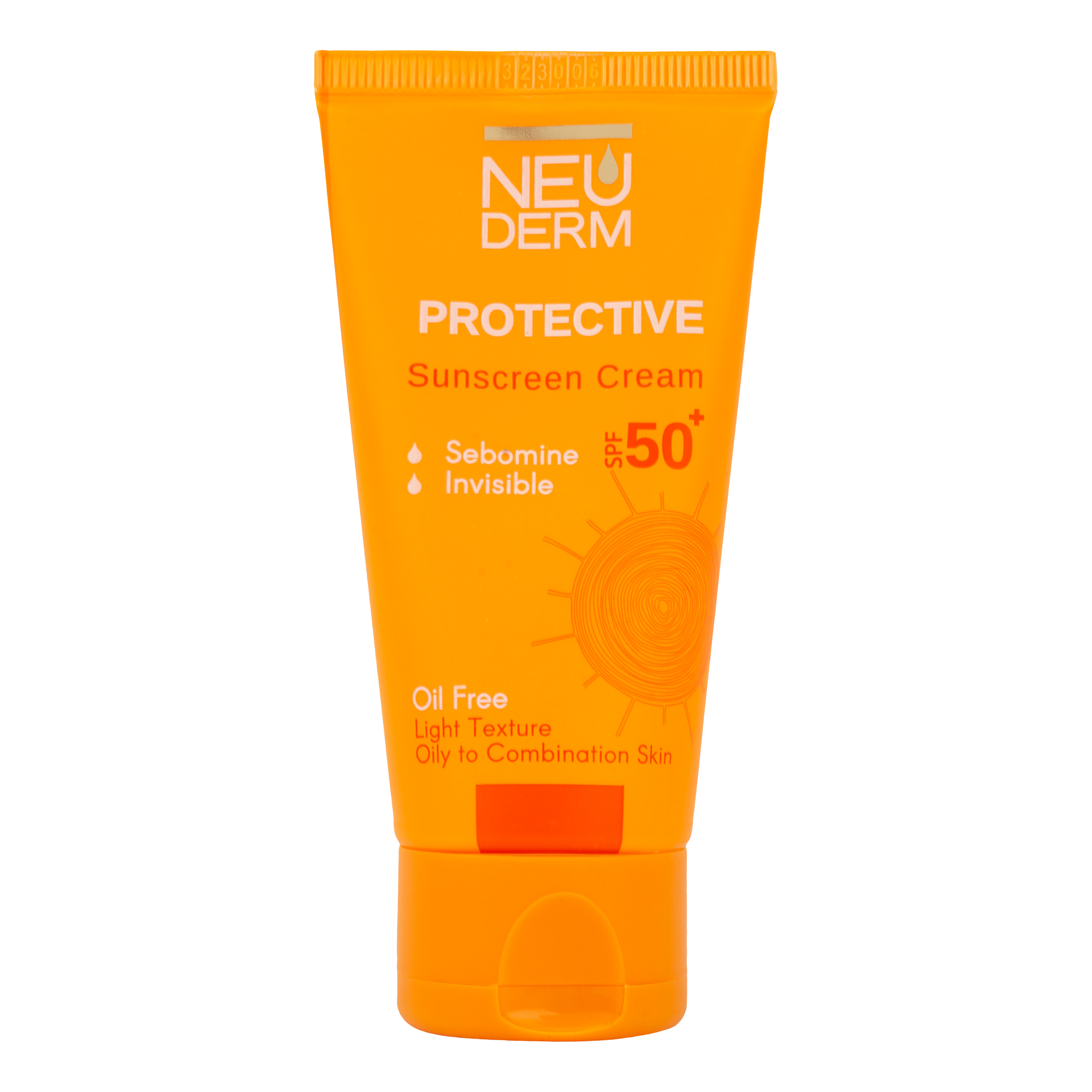 کرم ضد آفتاب بدون رنگ نئودرم SPF 50 مدل PROTECTIVE ‌مناسب پوست‌های چرب و مختلط حجم 50 میلی‌لیتر