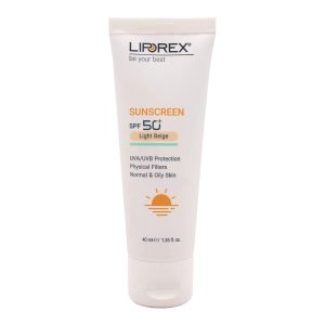 کرم ضد آفتاب رنگی لیپورکس SPF 50 مدل L-O مناسب پوستهای چرب و معمولی حجم 40 میلیلیتر
