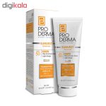 کرم ضد آفتاب رنگی پرودرما، SPF 50، مدل 50 Sunvest، مناسب پوست‌‌های آکنه‌دار و چرب با تنالیته روشن و حجم 40 میلی‌لیتر، محافظت‌کننده در برابر اشعه‌های UVA و UVB، غیر کومدون‌زا و فاقد پارابن، PA+++، دارای فرمولاسیون فاقد چربی،با ماندگاری 2 ساعته
