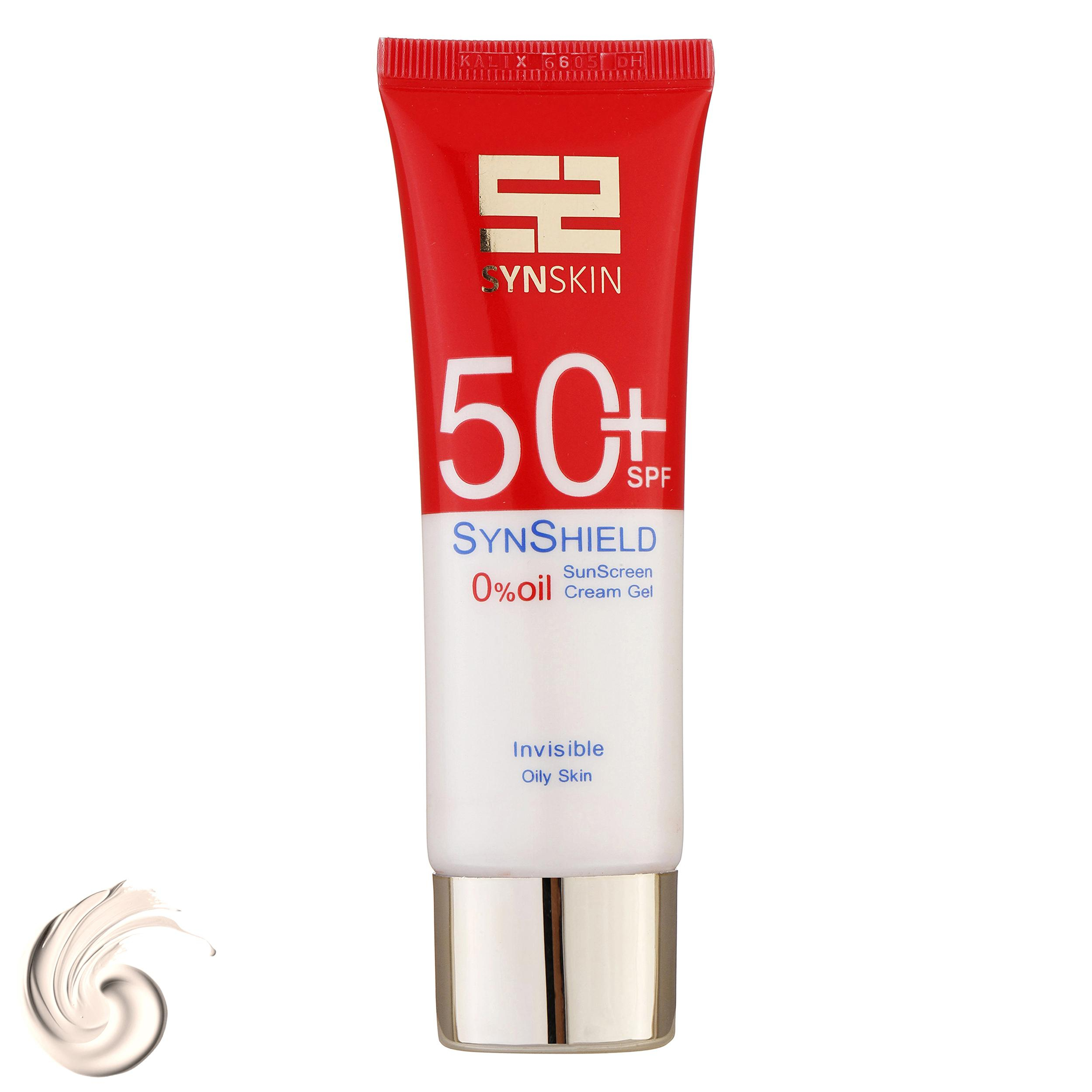 فلوئید ضدآفتاب بدون رنگ ساین اسکین SPF50 مدل SYN SHIELD، مناسب پوست‌های چرب، حجم 50 میلی‌لیتر