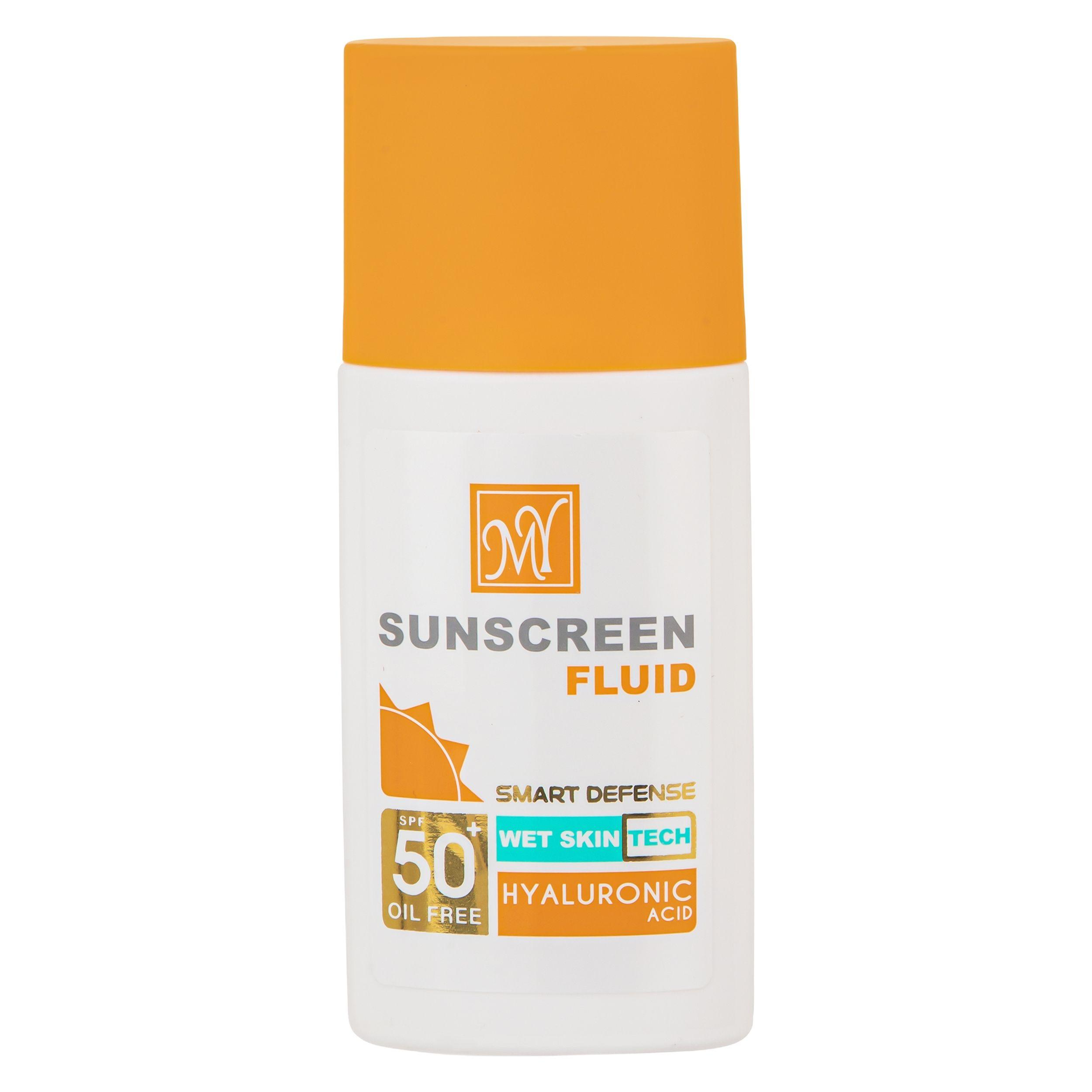 فلوئید ضدآفتاب بی‌رنگ مای SPF50 مدل Smart Defense مناسب انواع پوست، حجم 50 میلی‌لیتر
