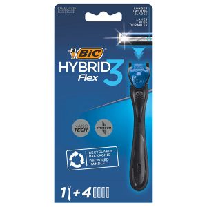 خود تراش بیک مدل Hybrid 3 Flex به همراه تیغ یدک بسته 4 عددی
