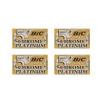 تیغ یدک بیک مدل Platinum Chromium Double Edge مجموعه 4 عددی