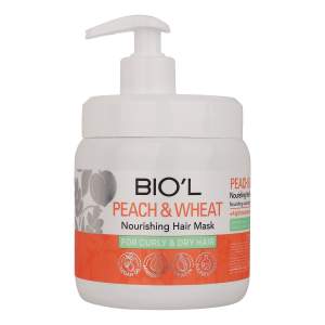 ماسک تقویت کننده مو بیول مدل Peach And Wheat مناسب برای موهای فر و خشک حجم 500 میلی لیتر