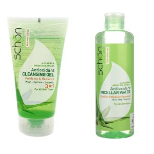 محلول پاک کننده صورت شون مدل Antioxidant حجم 300 میلیلیتر به همراه ژل شستشو صورت شون مدل Antioxidant حجم 150 میلی لیتر