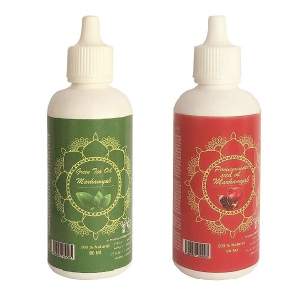 روغن تقویت کننده مو، مژه و ابرو مرهم یاب مدل هسته انار و چای سبز حجم 80 میلی لیتر مجموعه 2 عددی