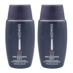 کرم ضد آفتاب بدون رنگ ژیناژن SPF 50 مدل 3in1 ‌محافظ UVA ،UVB ضد حساسیت، ضد چروک و ضد پیری، مناسب انواع پوست‌ حجم 50 میلی‌لیتر مجموعه دو عددی