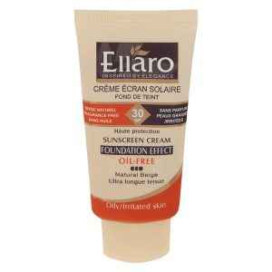 کرم ضد آفتاب رنگی الارو SPF30 سری Foundation Effect مدل Natural Beige محافظ UVB، مناسب پوست‌های چرب و حساس تحت لیسانس حجم 40 میلی‌لیتر
