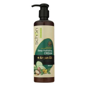 کرم مرطوبکننده شون، مدل Cucumber، مناسب انواع پوست، با عصاره خیار، حاوی روغن آرگان، مناسب استفاده برای دست و صورت، حجم 300 میلیلیتر