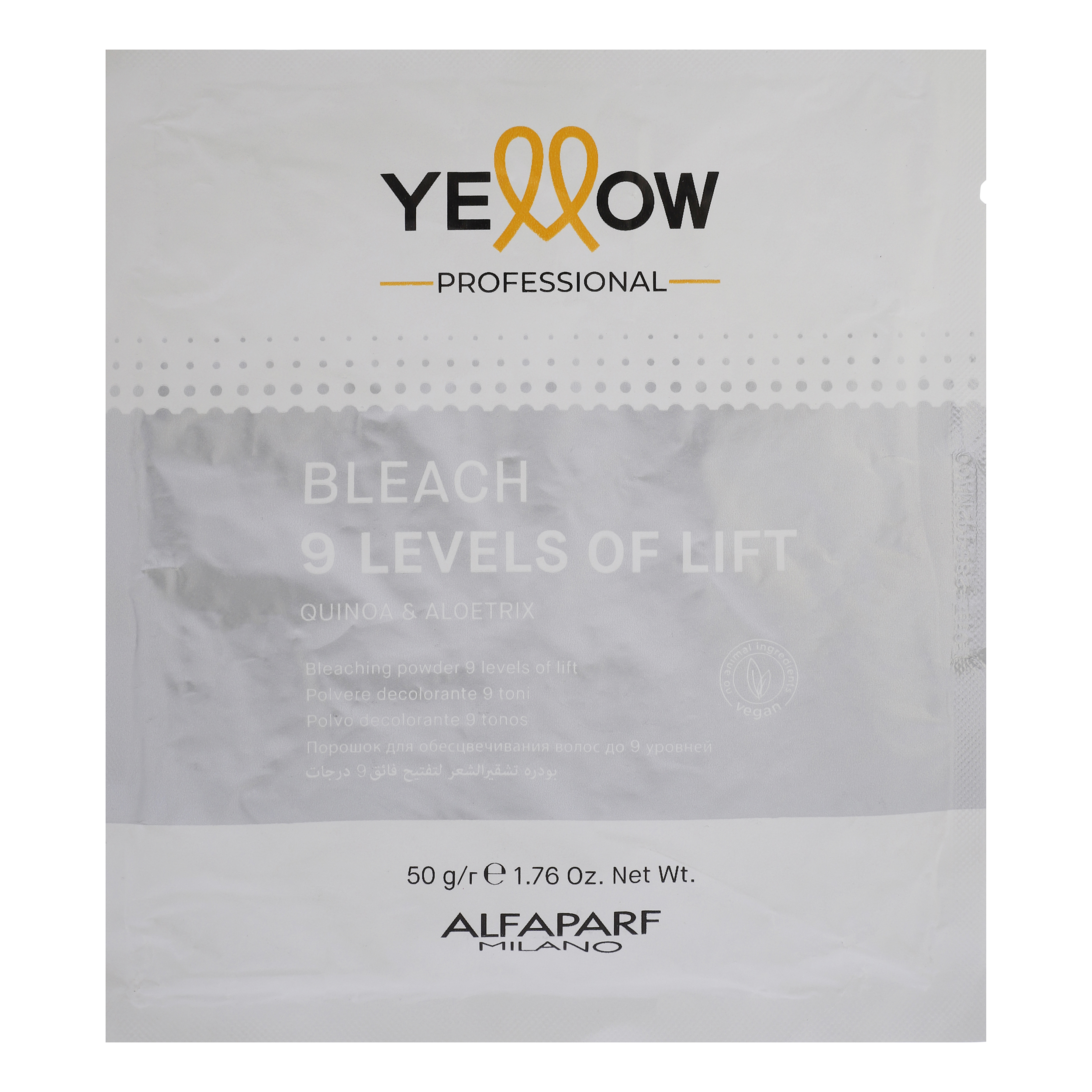 پودر دکلره یلو مدل 9Levels of lift وزن 50 گرم رنگ سفید