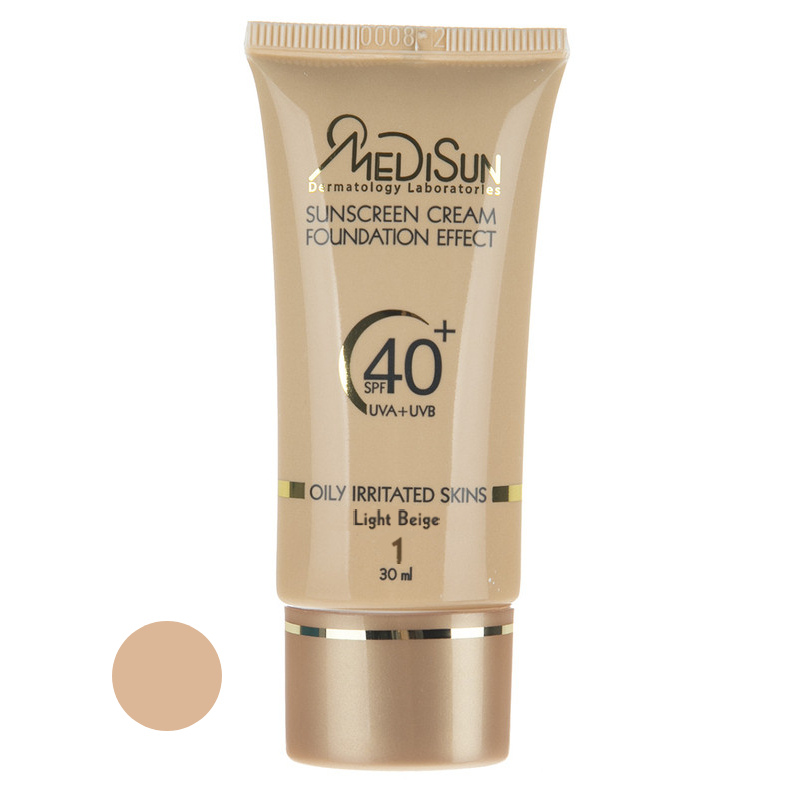 کرم ضد آفتاب رنگی مدیسان SPF40 مدل 1 مناسب پوست های چرب حجم 30 میلی لیتر