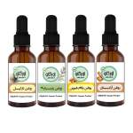 روغن مو رزماری بادام شیرین نارگیل آرگان اورگانو مدل 01 حجم 30 میلی لیتر مجموعه 4 عددی