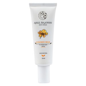 کرم ضد آفتاب بدون رنگ عسل بانو SPF 30 مدل 01 مناسب انواع پوست حجم 50 میلیلیتر