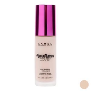 کرم پودر مایع لامل مدل Flawless Cover شماره 04 مناسب برای انواع پوست حجم 30 میلیلیتر