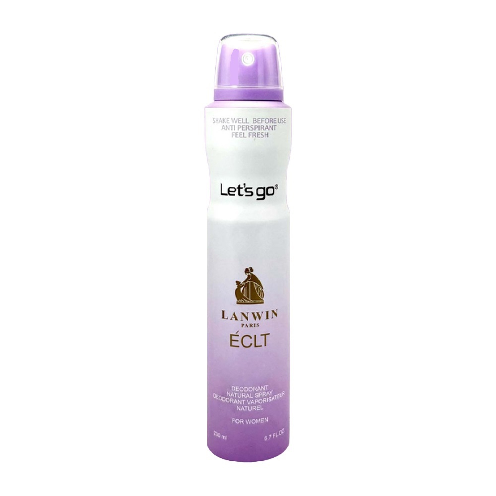 اسپری دئودورانت زنانه لتس گو مدل lanvin eclat  حجم 200 میلی لیتر