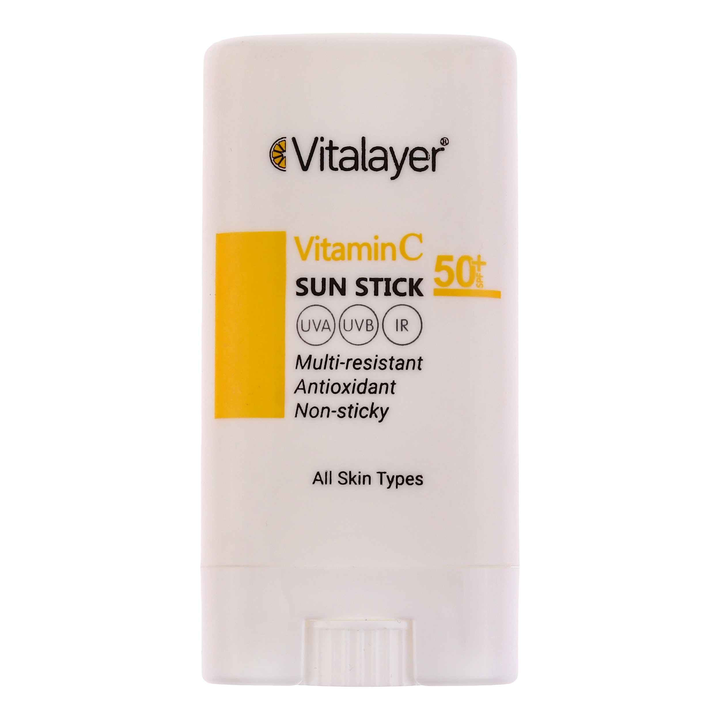کرم ضد آفتاب بی‌رنگ صورت و بدن ویتالیر SPF 50 مدل Vitamin C ‌محافظ در برابر UVA و UVB مناسب برای انواع پوست حجم 20 میلی‌ لیتر