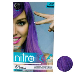 کیت رنگ مو و ابرو نیترو پلاس شماره 306 حجم 100 میلی لیتر رنگ یاسی