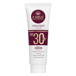 کرم ضدآفتاب بی‌رنگ ایلابرت، SPF 30، مدل ضد لک 30 پلاس، مناسب پوست‌های معمولی و چرب با حجم 40 میلی‌لیتر، محافظت‌کننده در برابر اشعه‌های UVA و PA ،UVB+++، ضد لک و پیری، دارای فرمولاسیون فاقد چربی، با ماندگاری 2 ساعته