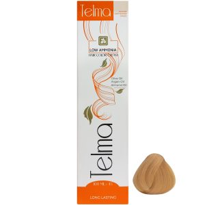 رنگ مو تلما مدل Low Ammonia شماره 6.07 حجم 100 میلی لیتر رنگ بلوند تنباکویی تیره