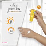 کرم ضد آفتاب بدون رنگ سینره، SPF60، مدل اولترا، مناسب پوست معمولی و خشک و حجم 50 میلیلیتر، محافظت کننده در برابر اشعه UVA و UVB، بدون پارابن، +++PA، ضد پیری پوست، با ماندگاری 2 ساعته