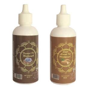 روغن تقویت کننده مو، مژه و ابرو مرهم یاب مدل بادام شیرین و دانه کتان حجم 80 میلی لیتر  مجموعه 2 عددی