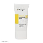 فلوئید ضدآفتاب رنگی ویتالیر، 50 SPF، مدل Vitamin C، مناسب انواع پوست تنالیته رنگ متوسط و حجم 50 میلی‌لیتر، ضد آب، محافظت کننده در برابر اشعه UVA، UVB، IR، آنتی‌اکسیدان، فاقد چربی و پارابن، ضد لک، آبرسان، دارای فرمولاسیون غیرکومدون‌زا، با ماندگاری 2 ساعته