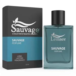 پرفیوم مردانه لمسر مدل Sauvage با رایحه خنک حجم 60 میلی لیتر