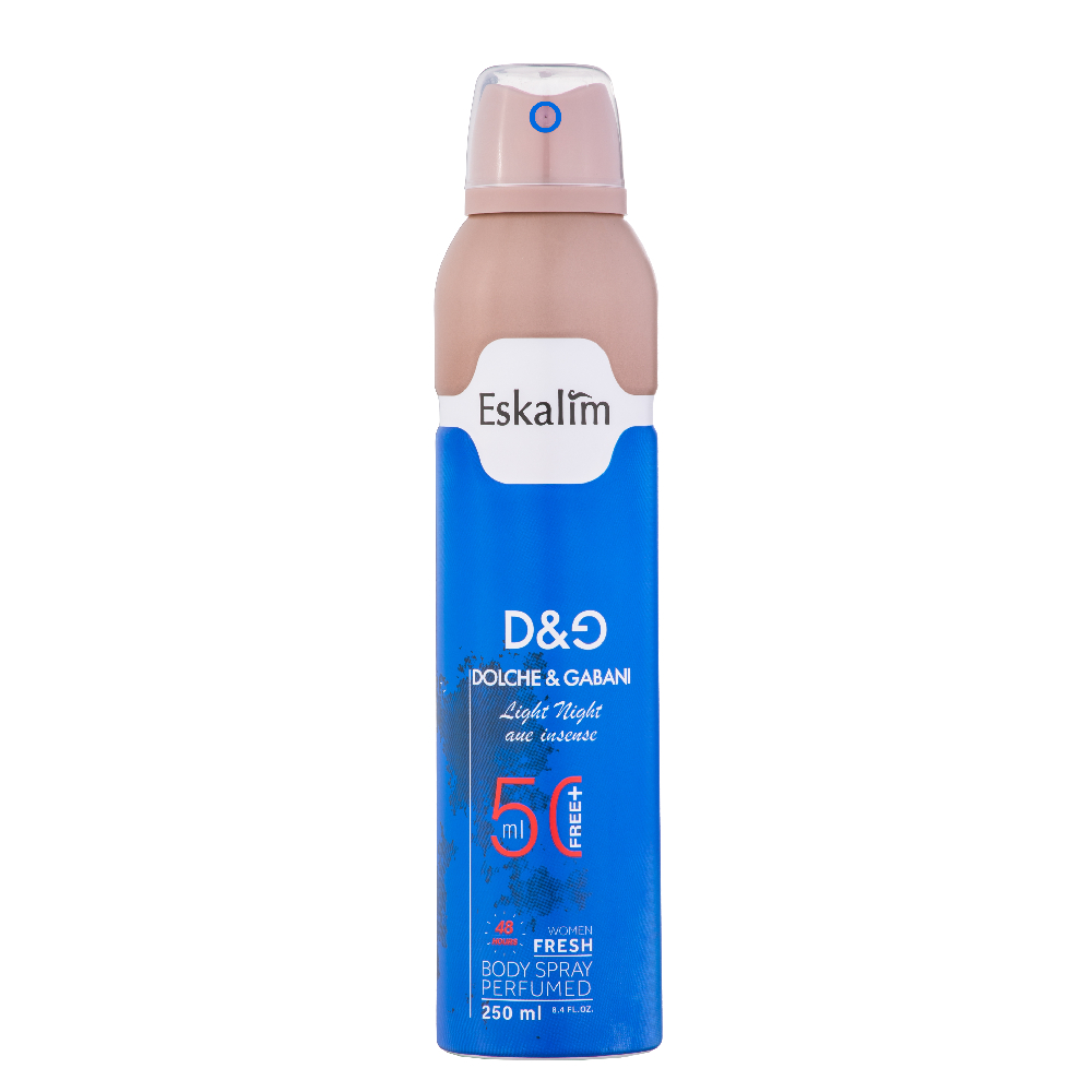اسپری خوشبو کننده بدن زنانه اسکالیم مدل D&G LIGHT BLUE INTENSE حجم 250 میلی لیتر