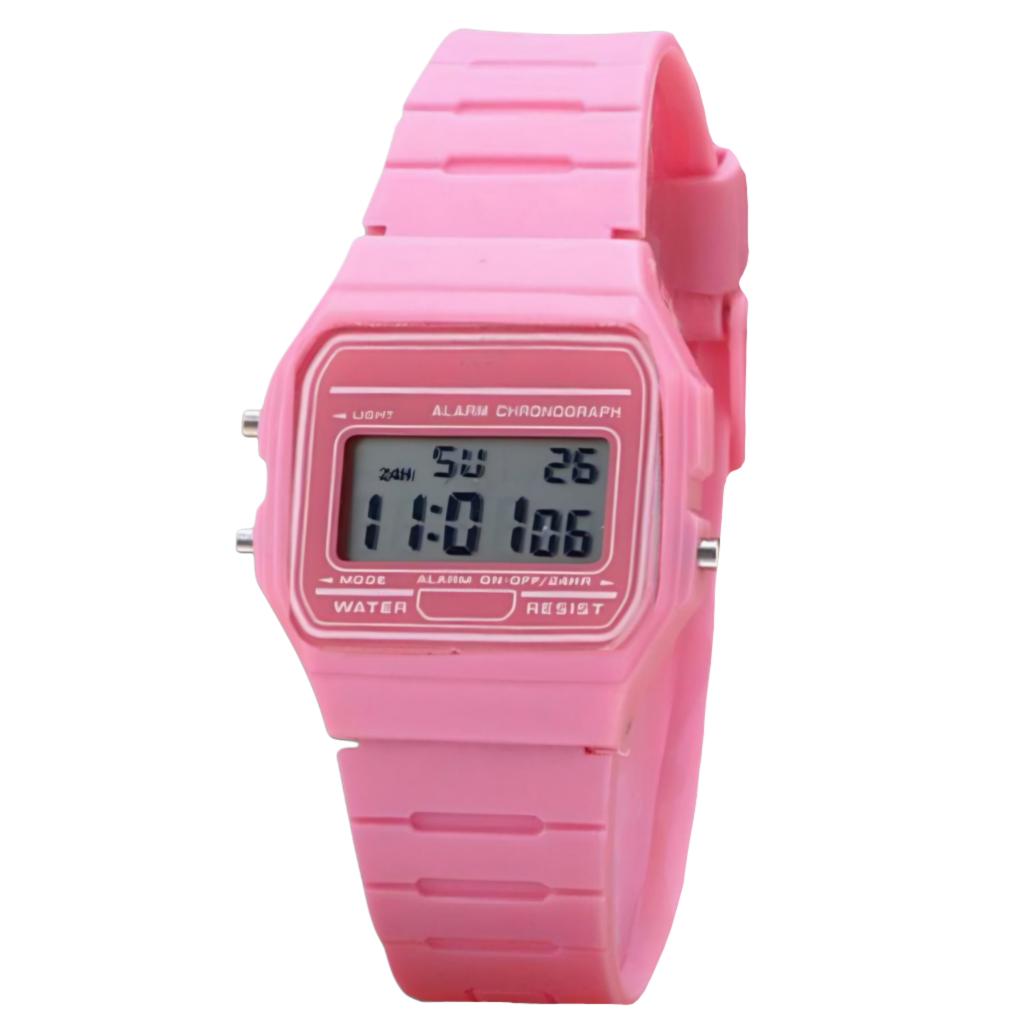 ساعت مچی دیجیتال زنانه مدل مینیمال اسپرت کرنوگراف بند پیو کد ۲