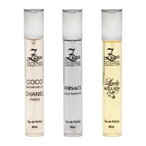 عطر جیبی زوا مدل کوکو مادمازل لیدی میلیون ورساچه با رایحه گرم حجم 40 میلی‌لیتر مجموعه 3 عددی