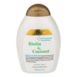 شامپو مو هرباتک مدل Biotin & Coconut مناسب برای انواع مو حجم 385 میلی لیتر