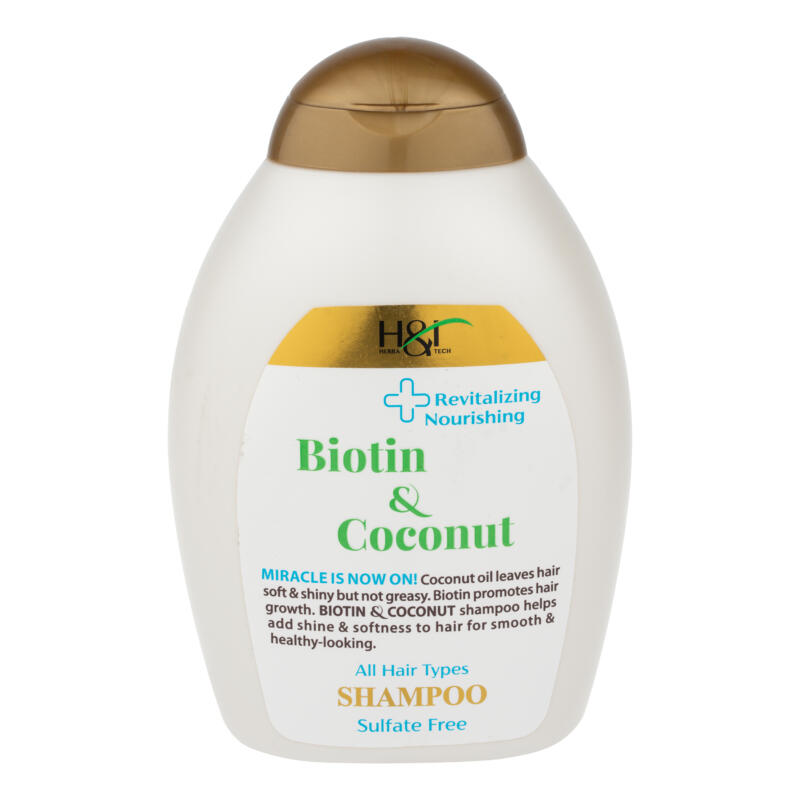 شامپو مو هرباتک مدل Biotin & Coconut مناسب برای انواع مو حجم 385 میلی لیتر