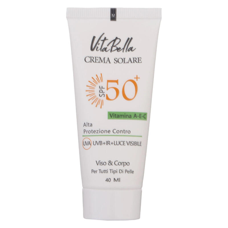 کرم ضدآفتاب بی‌رنگ ویتابلا +SPF50 مدل 001 مناسب انواع پوست، حجم 40 میلی‌لیتر