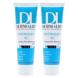 کرم مرطوب‌کننده پوست چرب درمالیفت مدل Hydralift AC Cream حجم 50 میلی‌لیتر بسته دو عددی