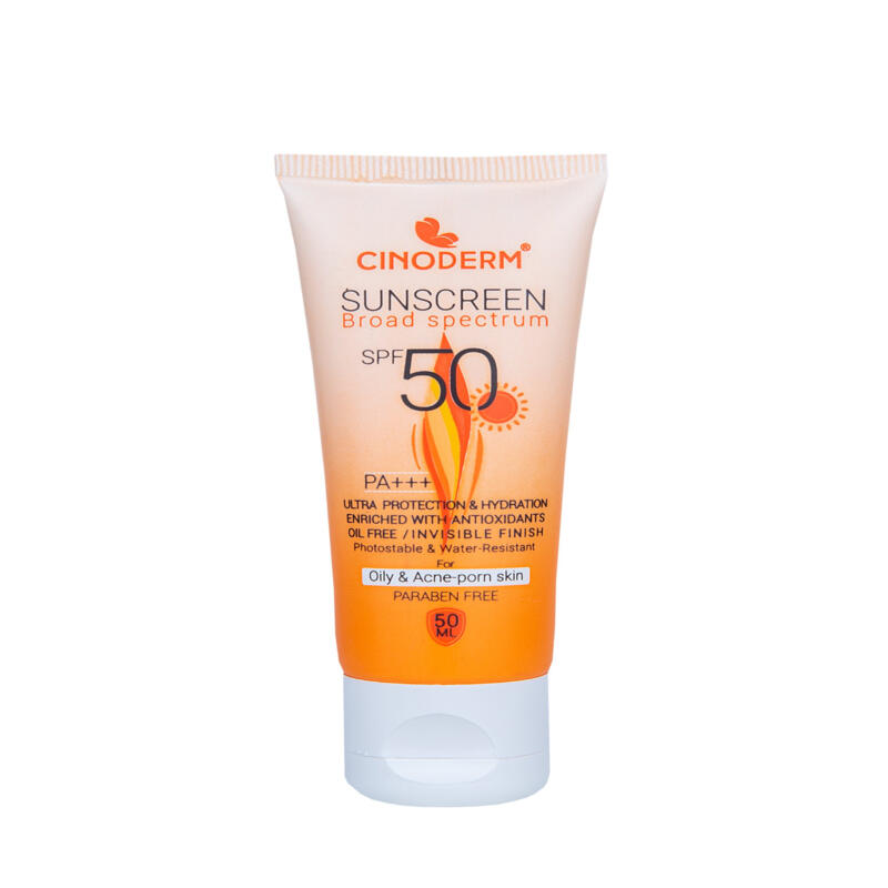 کرم ضدآفتاب بی رنگ سینودرم SPF50 مدل 02 مناسب پوست چرب حجم 50میلی لیتر