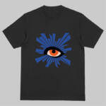 تیشرت آستین سه ربع یقه گرد مردانه مدل باکسی THE EYE